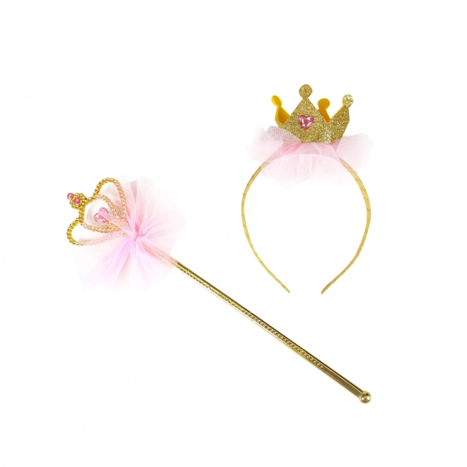 Bandeau princesse avec couronne et baguette