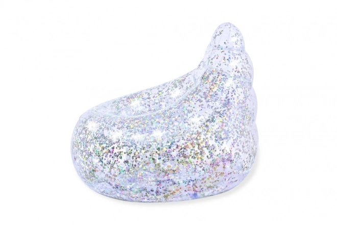Fauteuil gonflable arc-en-ciel avec paillettes