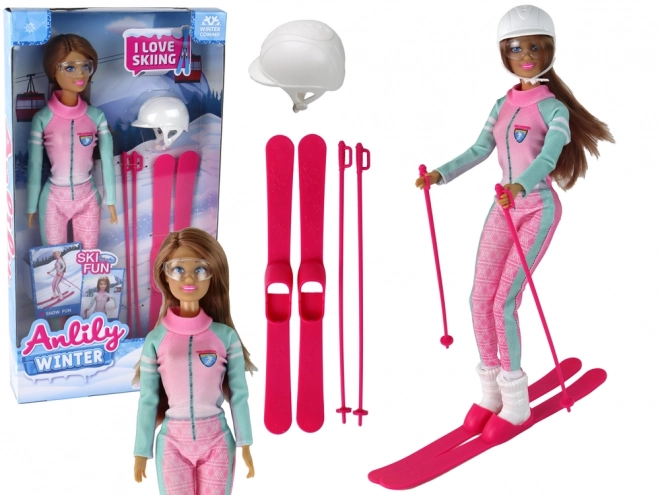 Poupée Anlily Skieuse avec Kit de Ski