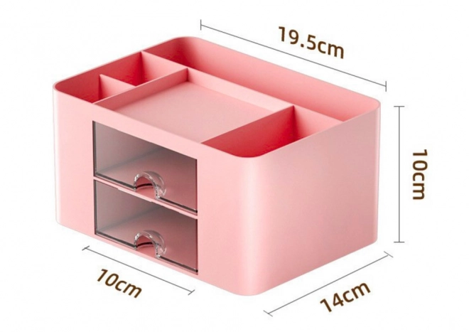 Organisateur de bureau rose avec tiroirs