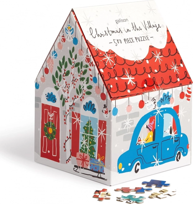 Puzzle carré Noël au village 500 pièces