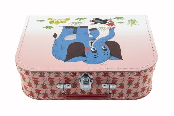 Valise/Coffre cousu Krtek et éléphant 30x21x9,5cm