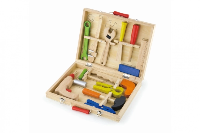 Outils en bois dans une mallette