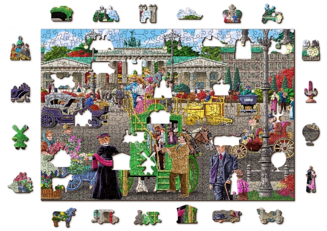 Puzzle en bois avec figurines - Place parisienne à Berlin