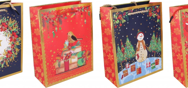 Sac cadeau avec motif de Noël 23x18x8 cm