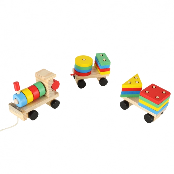 Train en bois avec formes