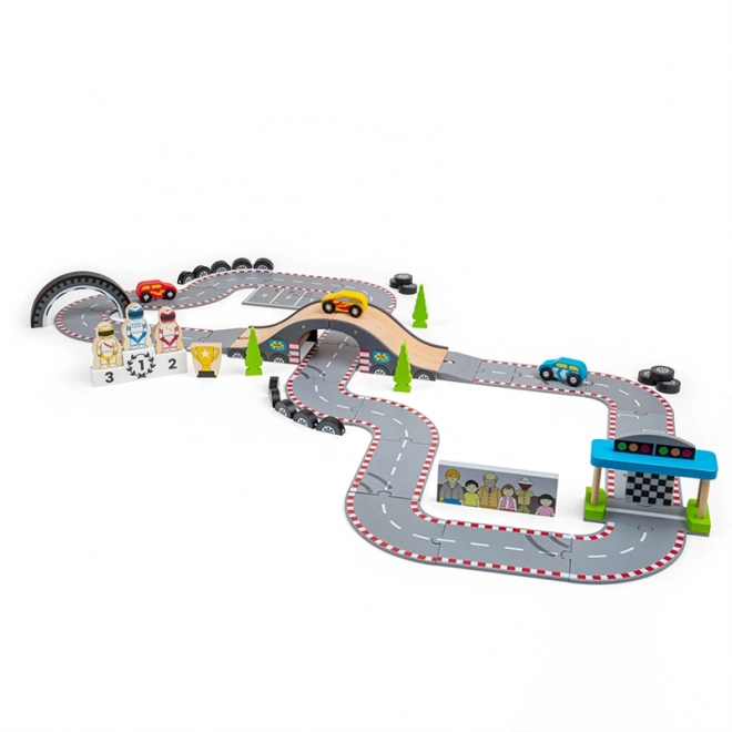Bigjigs Rail Circuit de course en bois jour de course