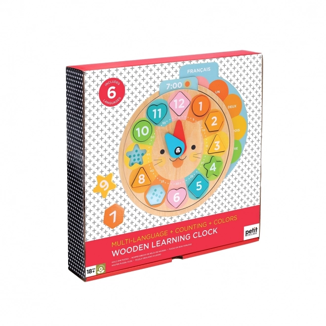 Horloge éducative en bois avec animaux