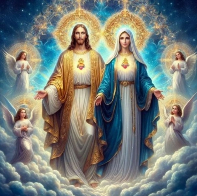 Peinture au diamant Jésus et Vierge Marie 30x40 cm