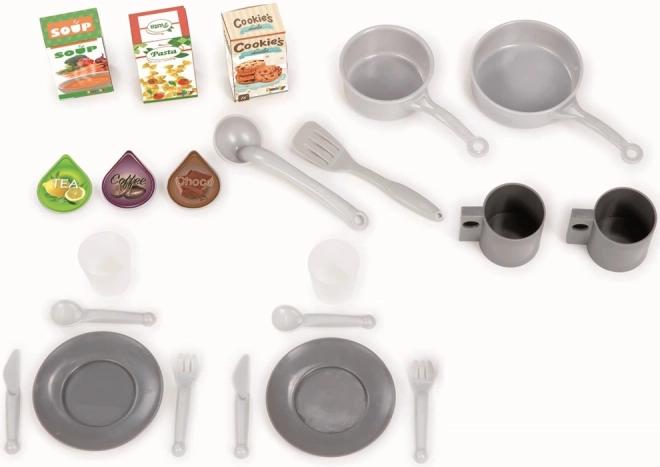 Cuisine électronique pour enfants en plastique rouge pliable avec son + accessoires