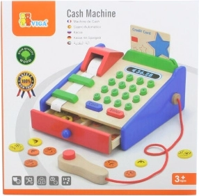 VIGA caisse en bois avec accessoires et scanner Montessori