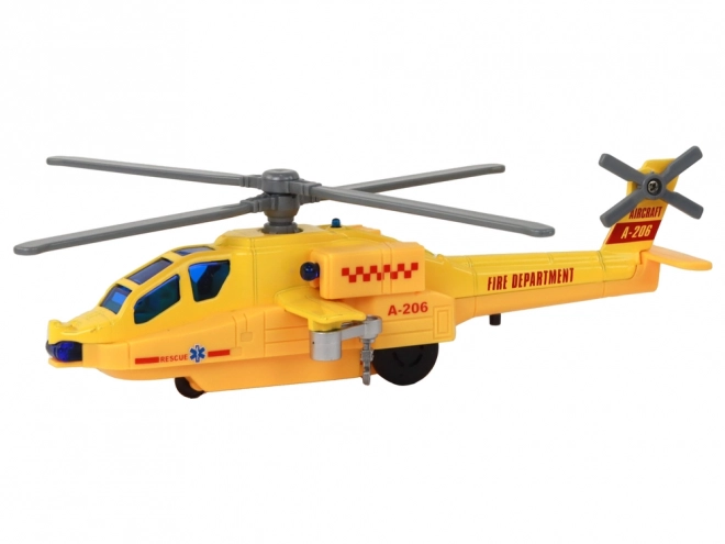 Hélicoptère de secours en aluminium avec son et lumières intégrés