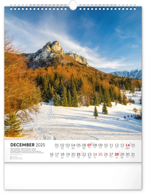 NOTIQUE Calendrier mural Slovensko enchanteur 2025, 30 x 34 cm