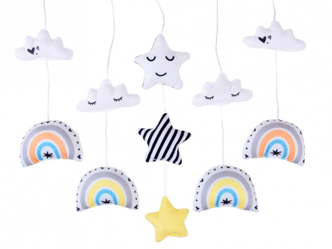 Mobile musical pour bébé avec arc-en-ciel