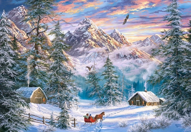 Puzzle 1000 pièces Hiver en montagnes