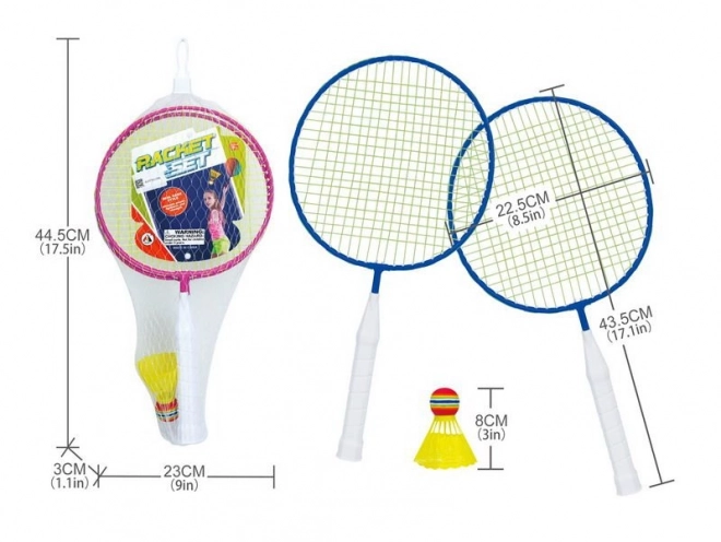 Ensemble de badminton avec raquettes et volant