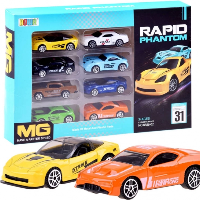 Set de 8 petites voitures métalliques – mini voitures de course pour enfants
