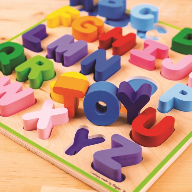 Puzzle à encastrer Bigjigs - lettres majuscules de l'alphabet