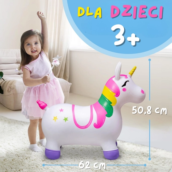 Licorne sautante blanche avec pompe Woopie