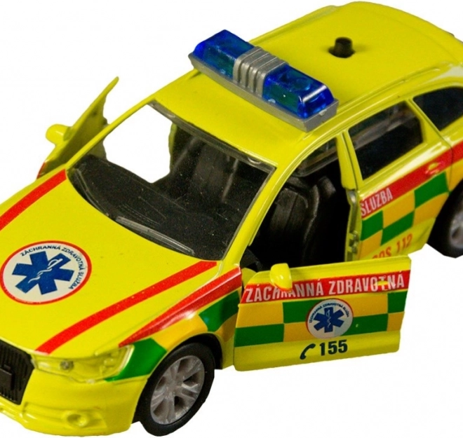 Voiture de secours et police à rétro-friction