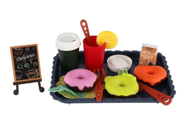 Ensemble de cuisine + aliments en plastique dans un sac 20,5x30cm