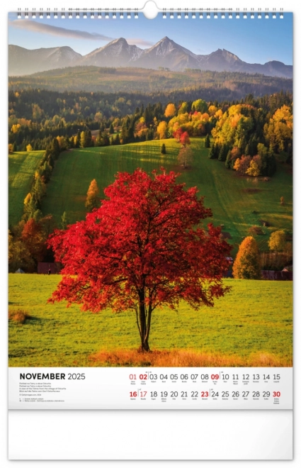 NOTIQUE Calendrier mural Tatry 2025, 33 x 46 cm