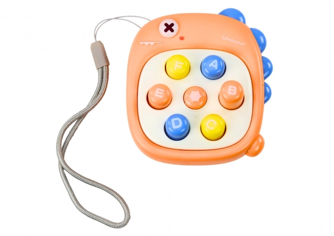 Jeu interactif Whack A Mole avec lettres dinosaure orange
