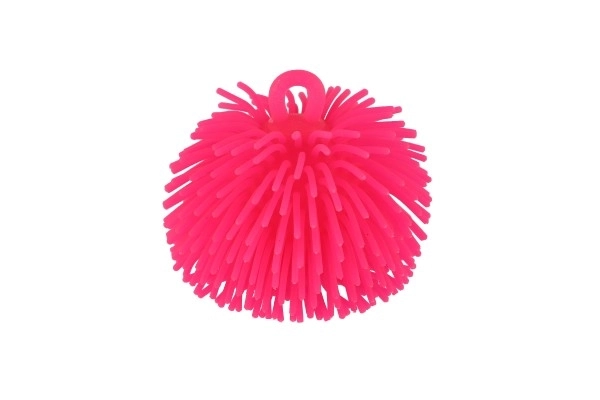 Balle anti-stress poilue à presser en silicone 7cm avec lumière à piles