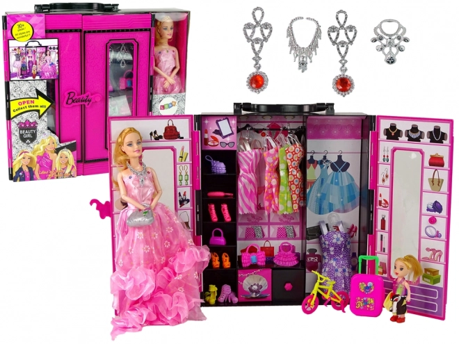Robe pour poupées Accessoires Robe pour poupées Placard Valise