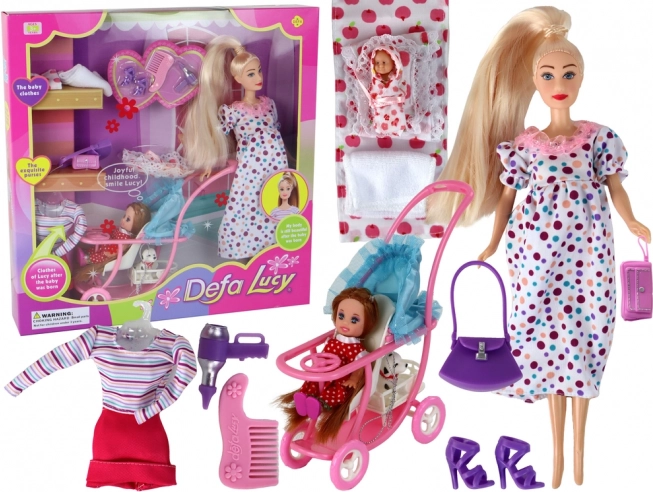 Poupée enceinte Lucy avec accessoires