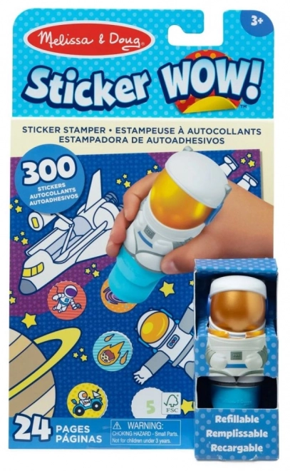 Autocollant WOW! Sticker astronaute timbre