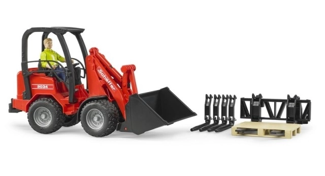 Chargeur rouge Bruder Schäffer 2034 avec figurine et accessoires