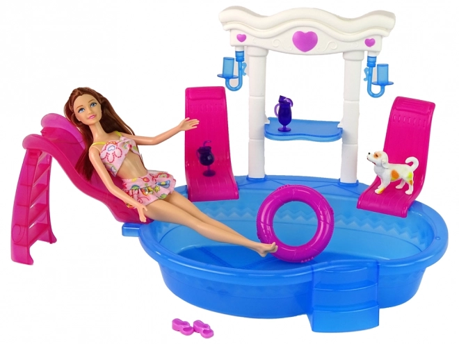 Accessoires pour poupées d’enfants Toboggan de piscine