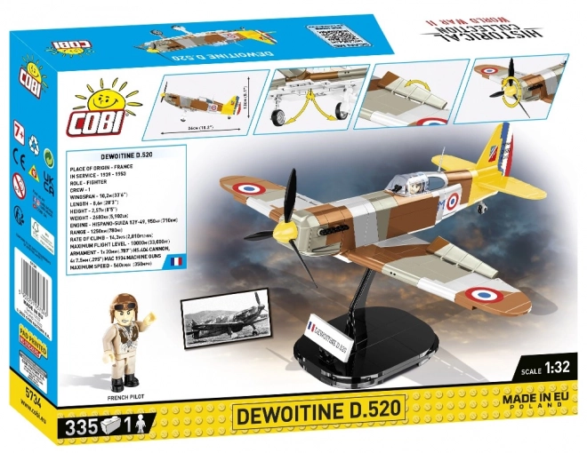 COBI 5734 II WW Dewoitine D.520, 1:32, 335 p, 1 f