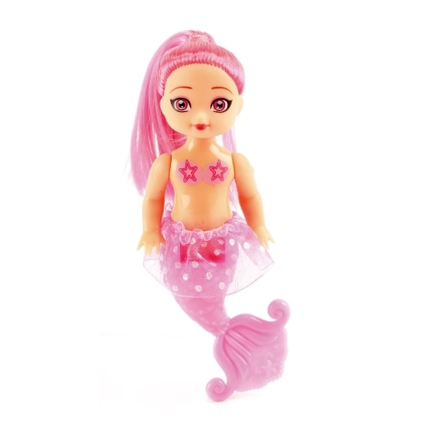 Poupée sirène 2pcs 10cm plastique avec accessoires sur carte