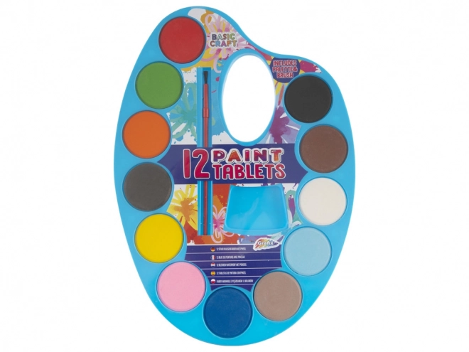 Palette de couleurs à l'eau Grafix 12 pcs jaune