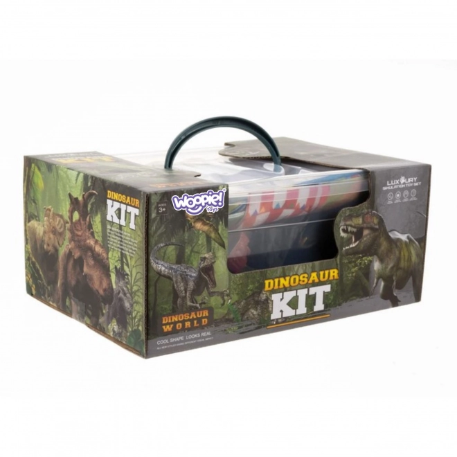 Ensemble de figurines de dinosaures avec tapis de jeu et mallette