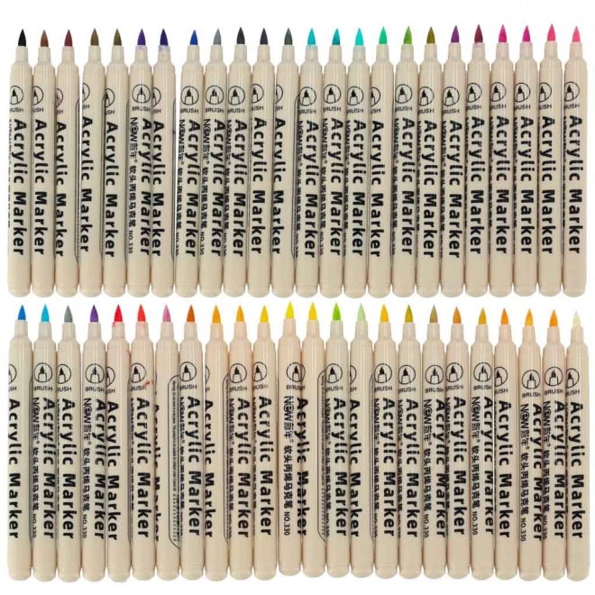Marqueurs acryliques imperméables pour tissus et pierres, ensemble de 48 pcs