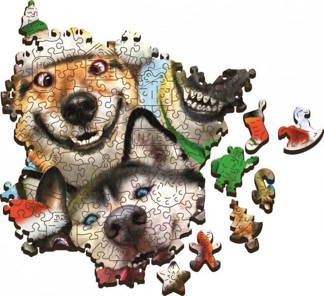 Puzzle en bois Chiens de Noël 501 pièces