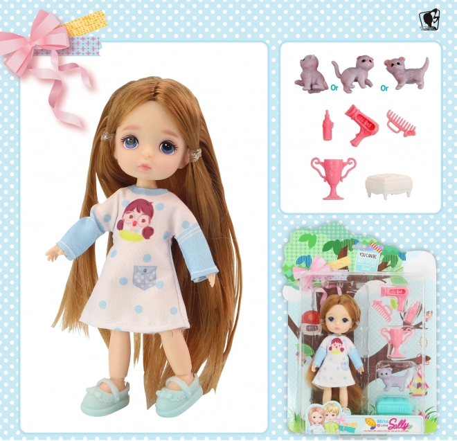 Coffret poupée avec chat