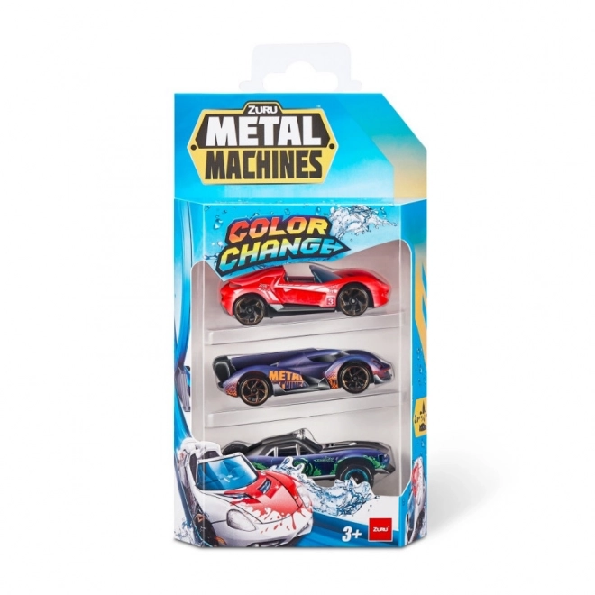 ZURU Metal Machines - Paquet de 3 voitures changeant de couleur