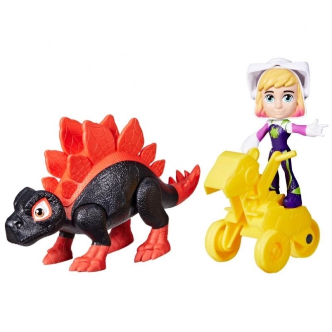 Spider-man spidey et ses amis incroyables figurine avec dinosaure et accessoires