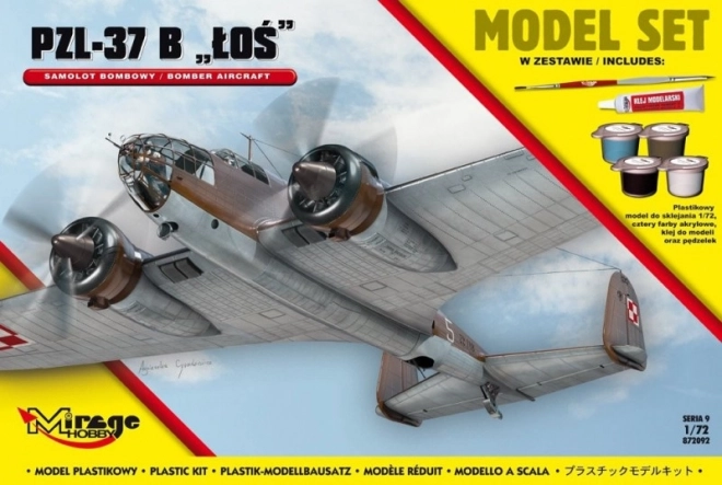 Maquette d’avion PZL‑37B Łoś 1:72 – kit plastique
