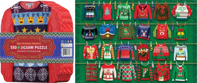 Puzzles de pulls de Noël dans une boîte en métal 550 pièces