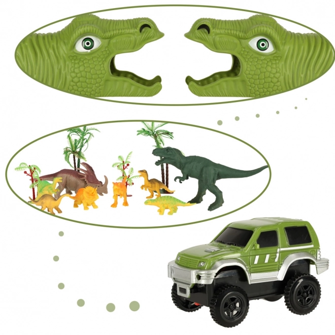 Piste de course de dinosaures avec voitures 240 pièces