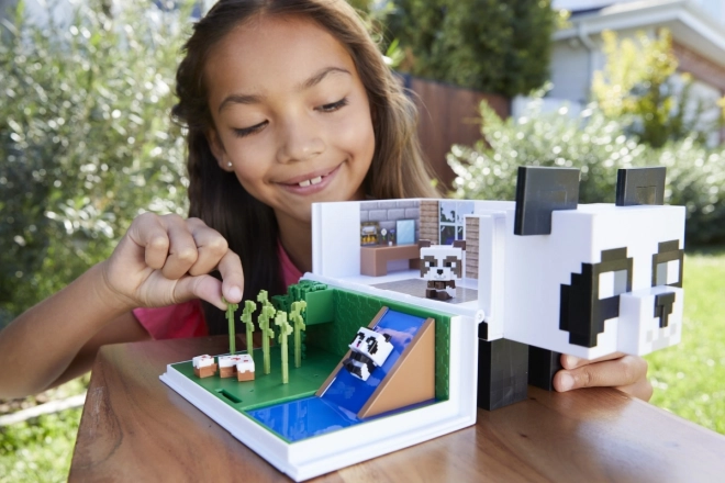 Ensemble de figurines Maison de jeu Minecraft avec panda + 2 figurines