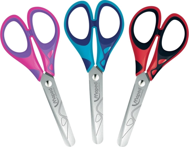 maped ciseaux scolaires essentials soft 13 cm (assortiment de couleurs)