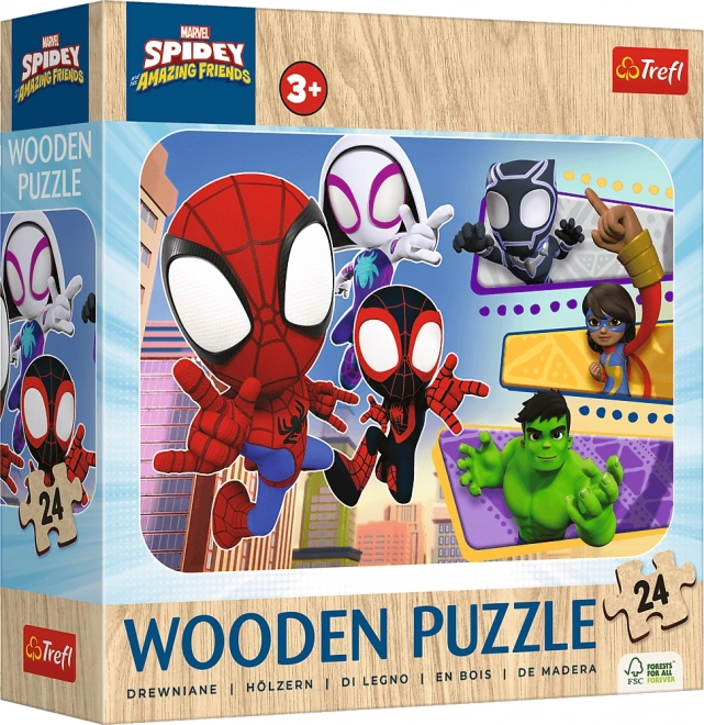 Puzzle en bois TREFL Spidey et ses incroyables amis 24 pièces