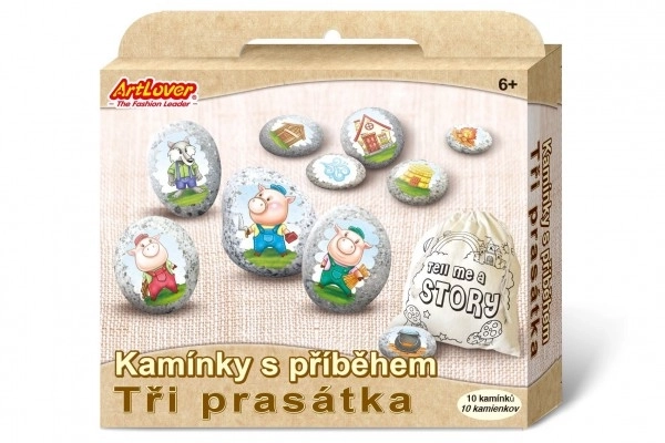 Pierres avec une histoire Les trois petits cochons ARTLOVER