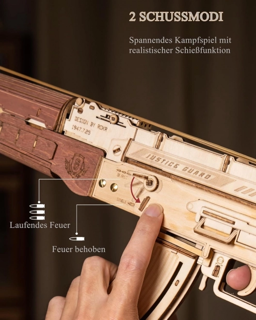 RoboTime 3D Puzzle mécanique en bois fusil d'assaut AK-47